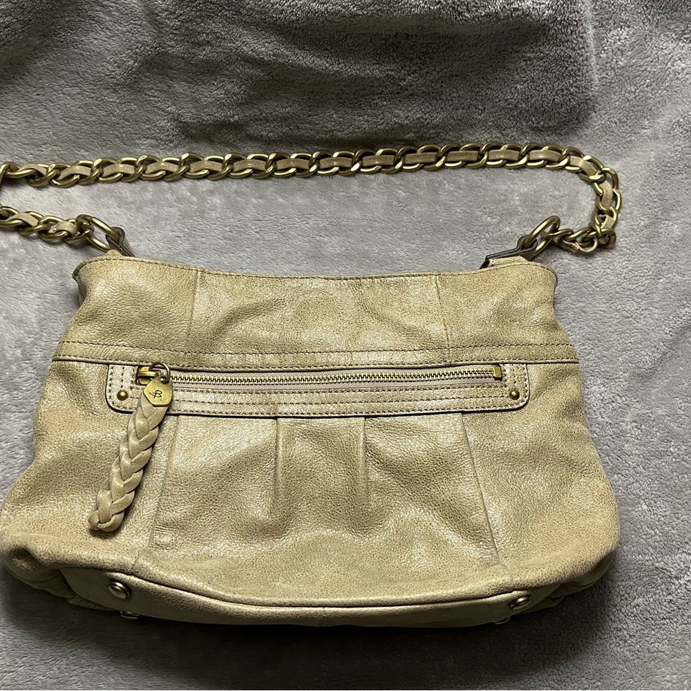B Makowsky purse Handbag Leather Tan Animal Print Inside Shoulder